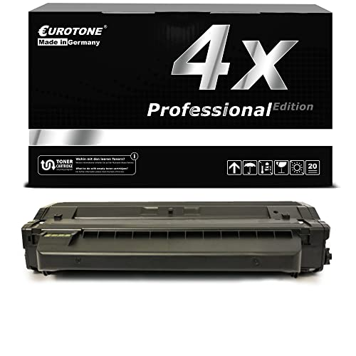 Eine schwarze Eurotone-Tonerbox und eine schwarze Tonerkassette vor weißem Hintergrund.