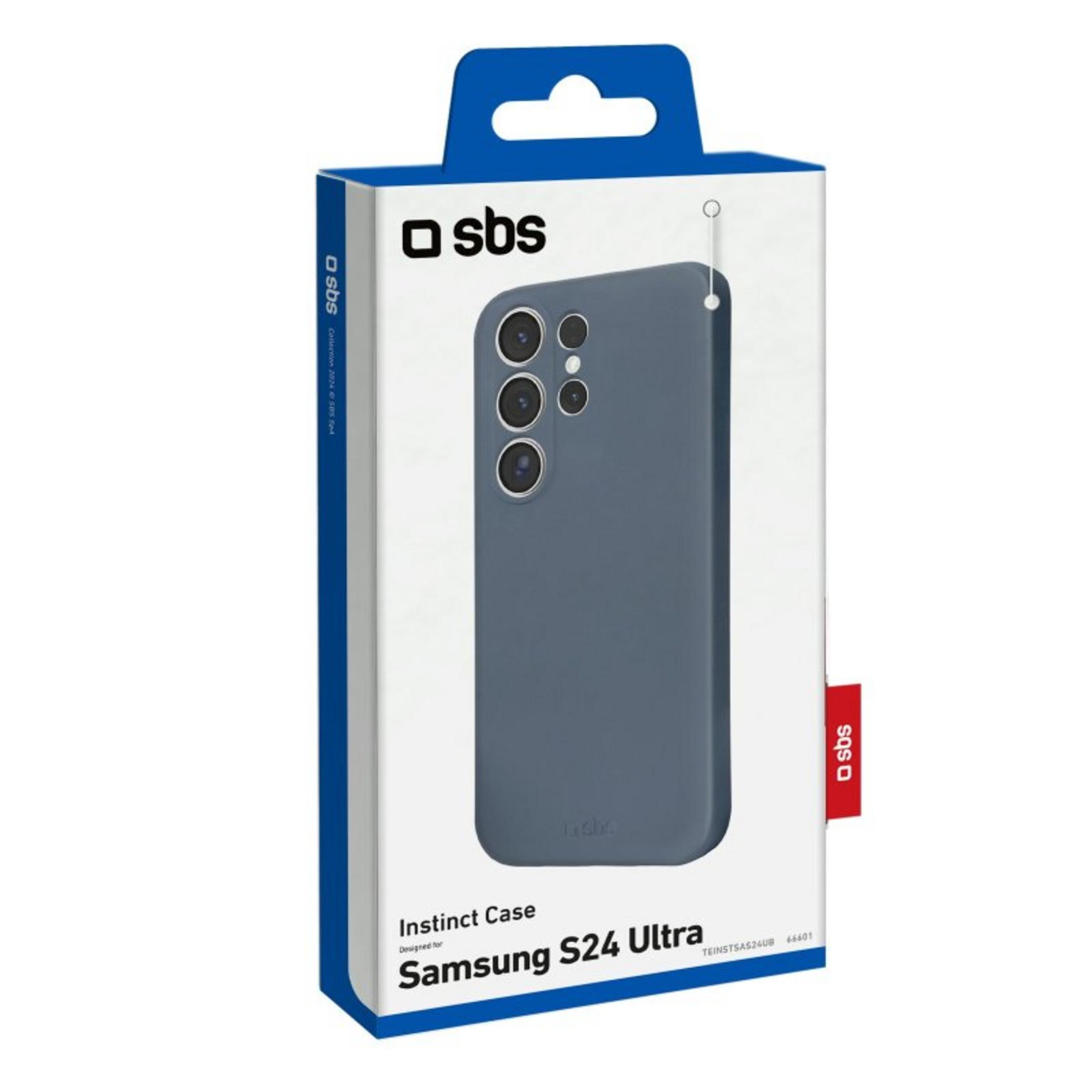 Blaue SBS Instinct Schutzhülle für Samsung S24 Ultra in Originalverpackung.