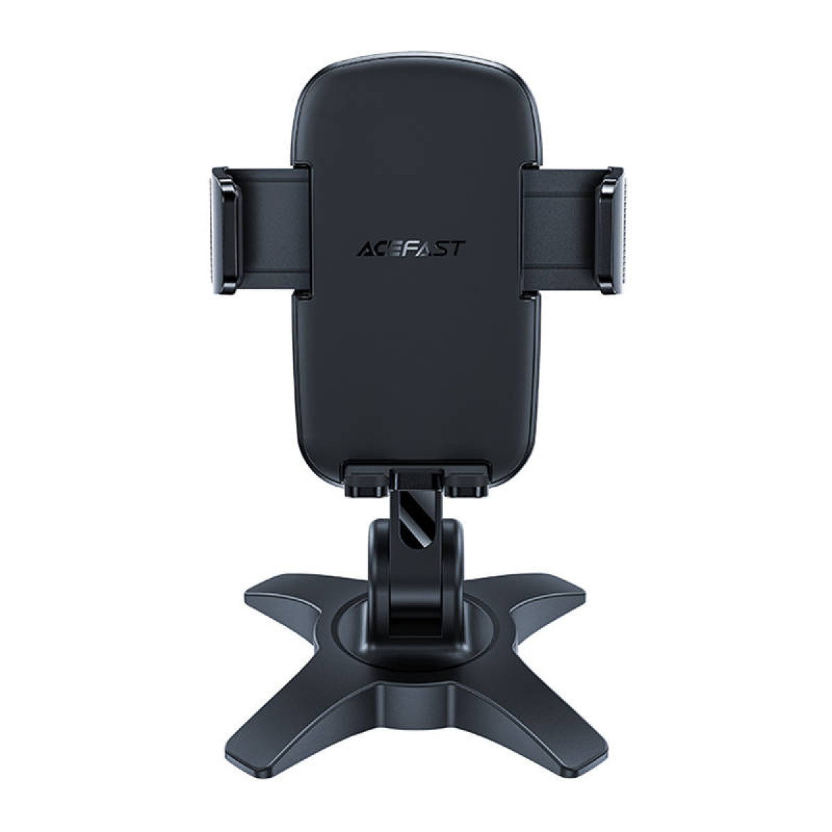 Supporto per smartphone Acefast nero con morsetti regolabili e una stabile base da tavolo a X.