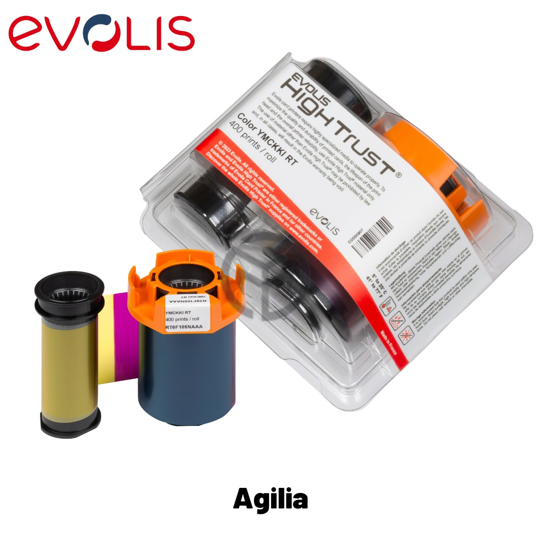 Agilia yazıcılar için Evolis High Trust renkli şerit seti.