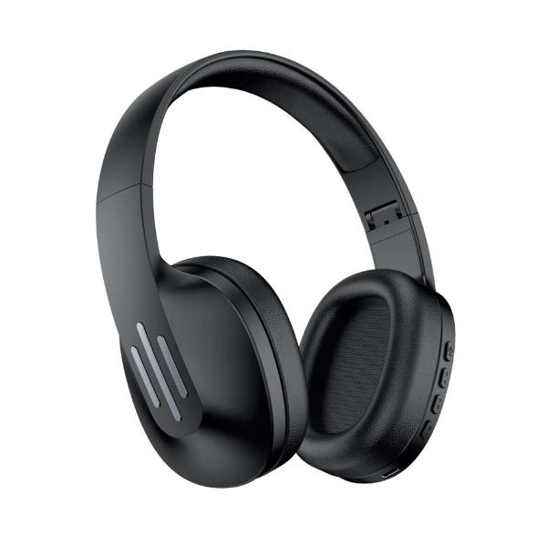 Schwarze Over-Ear-Kopfhörer mit gepolsterten Ohrmuscheln vor weißem Hintergrund.