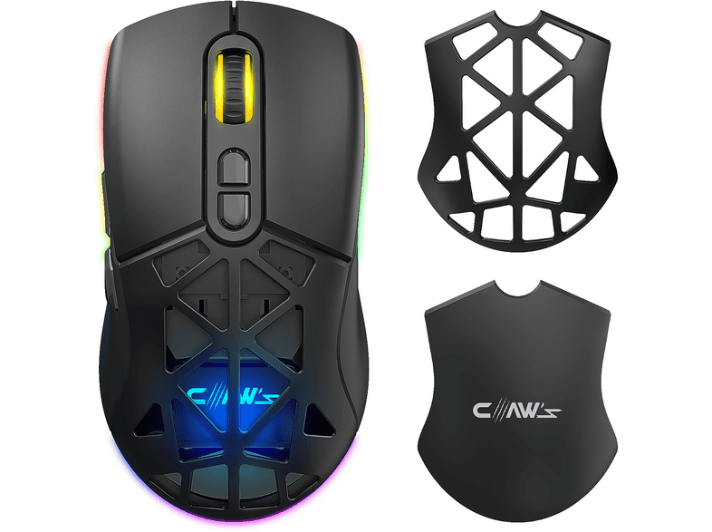 CLAW'S Nexus Air Pro 24.000DPI Pixart PMW3311 Sensör Makro Yazılımlı Değiştirilebilir Kapaklı Kablosuz Gaming Mouse Siyah
