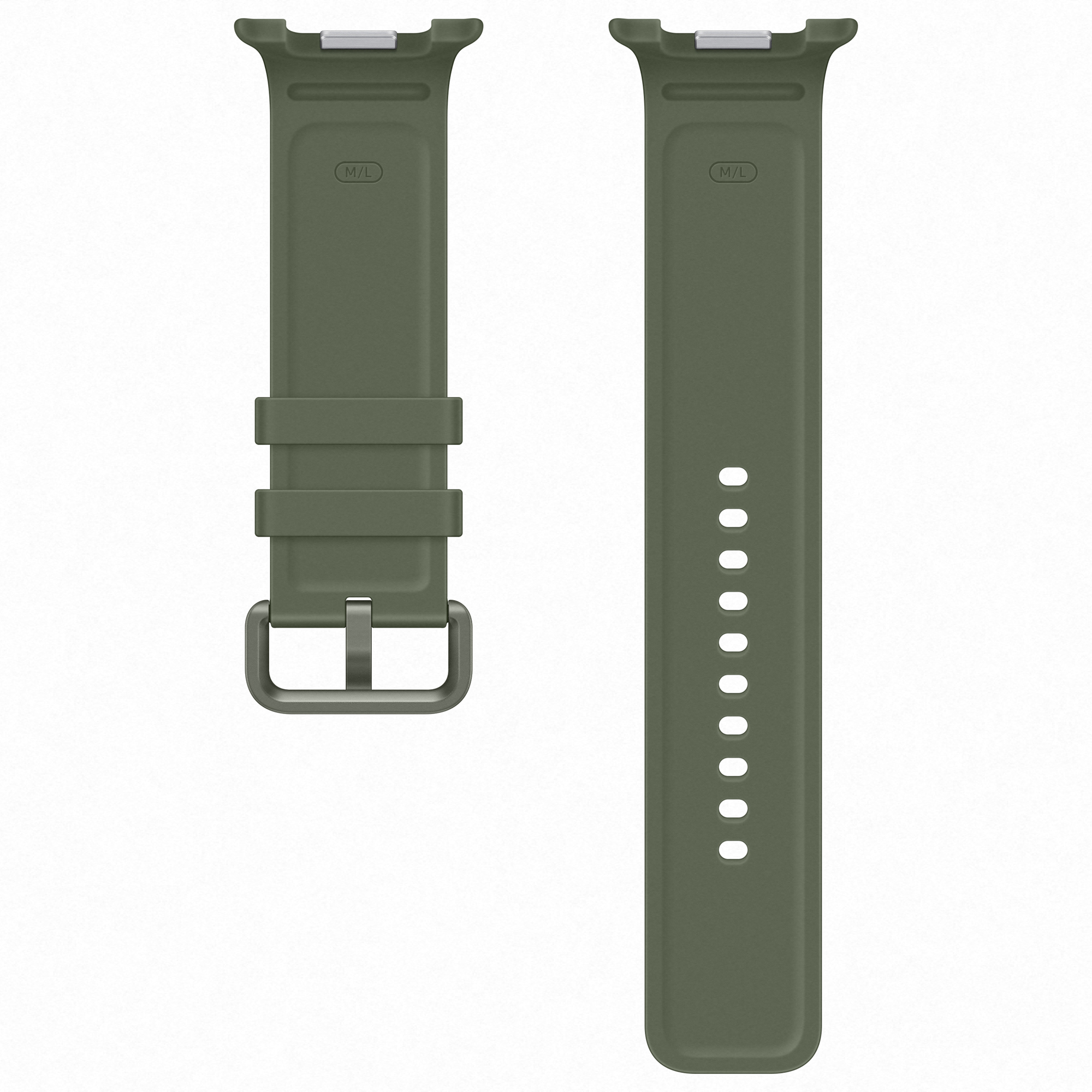 Cinturino per orologio in silicone M/L verde con fibbia.
