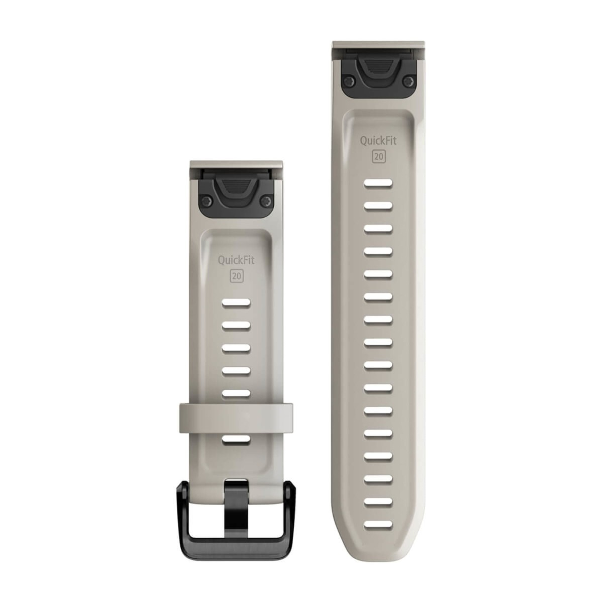 Cinturini per smartwatch QuickFit 20 beige con fibbia nera.
