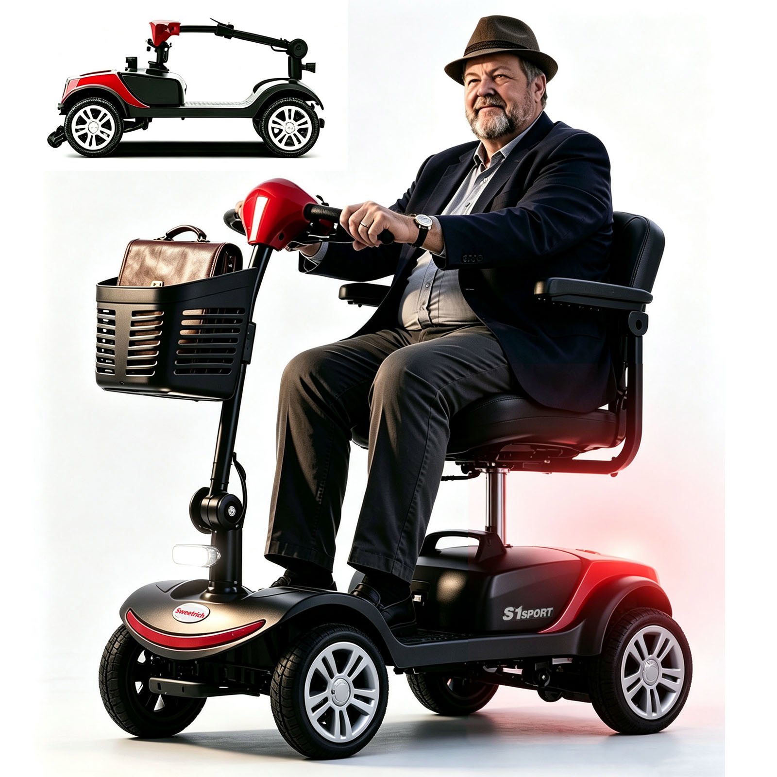 Semana web Scooter eléctrico para adultos - SWEETRICH S1 SPORT-Rojo, Rojo