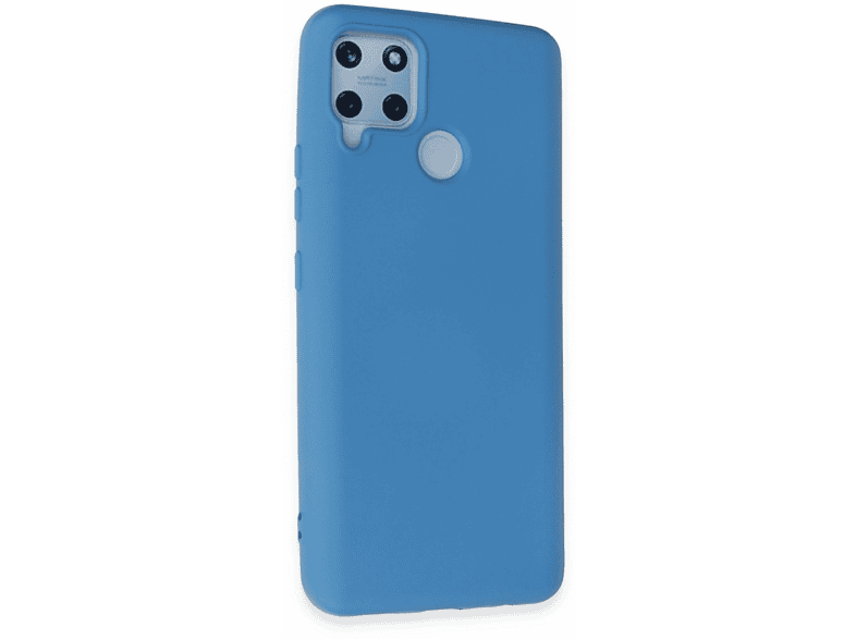NEWFACE Realme C15 Uyumlu Nano İçi Kadife Silikon Telefon Kılıfı Mavi