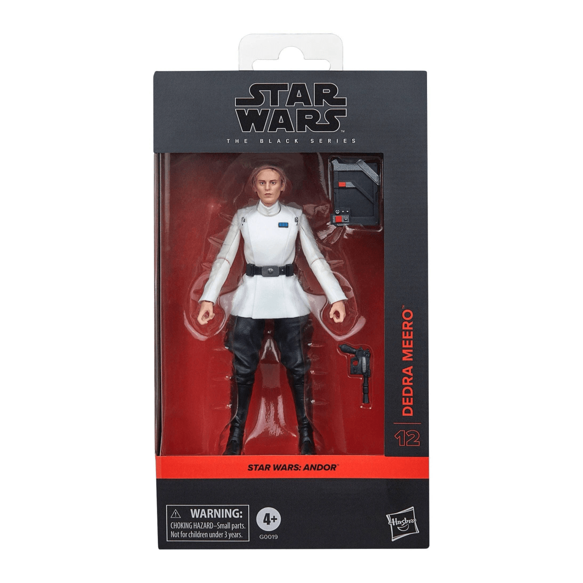 Figura de acción de Dedra Meero de Star Wars The Black Series con uniforme blanco y accesorios.