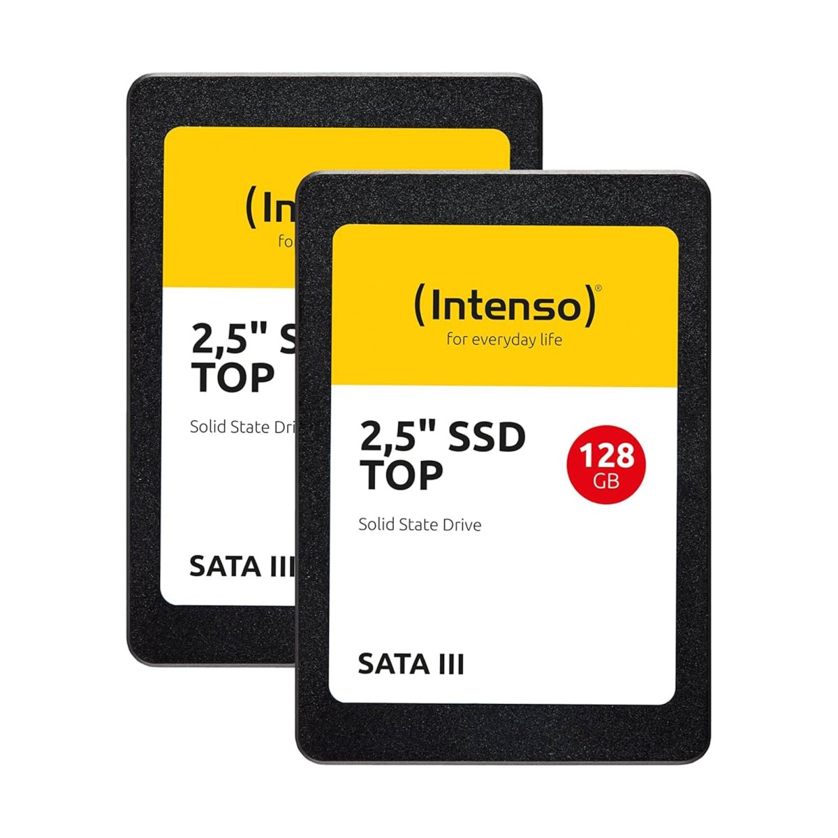 Due unità SSD Intenso da 2,5 pollici con SATA III e 128 GB di memoria.