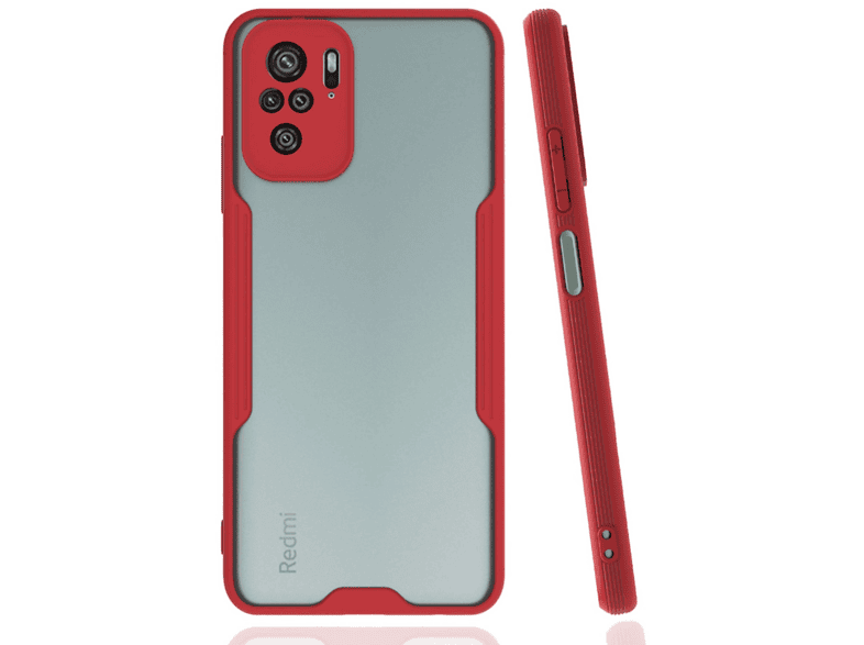 NEWFACE Xiaomi Redmi Note 10 Uyumlu Platin Silikon Telefon Kılıfı Kırmızı