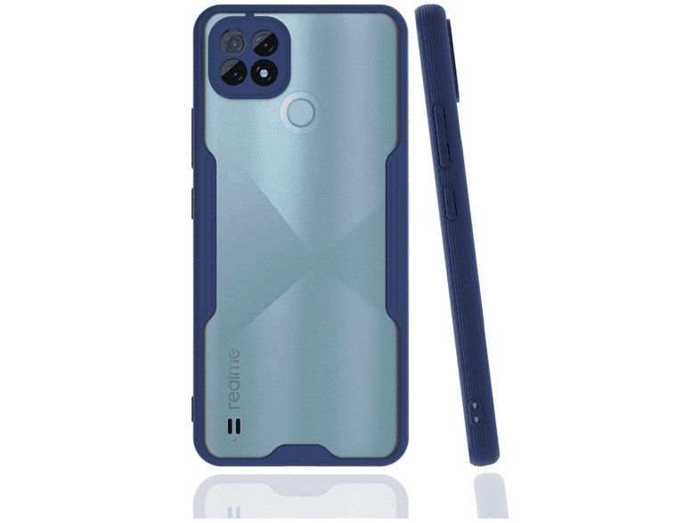 NEWFACE Realme C21 Uyumlu Platin Silikon Telefon Kılıfı Lacivert