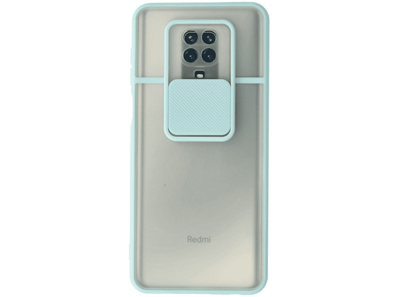 NEWFACE Xiaomi Redmi Note 9 Pro Uyumlu Palm Buzlu Kamera Sürgülü Silikon Telefon Kılıfı Turkuaz