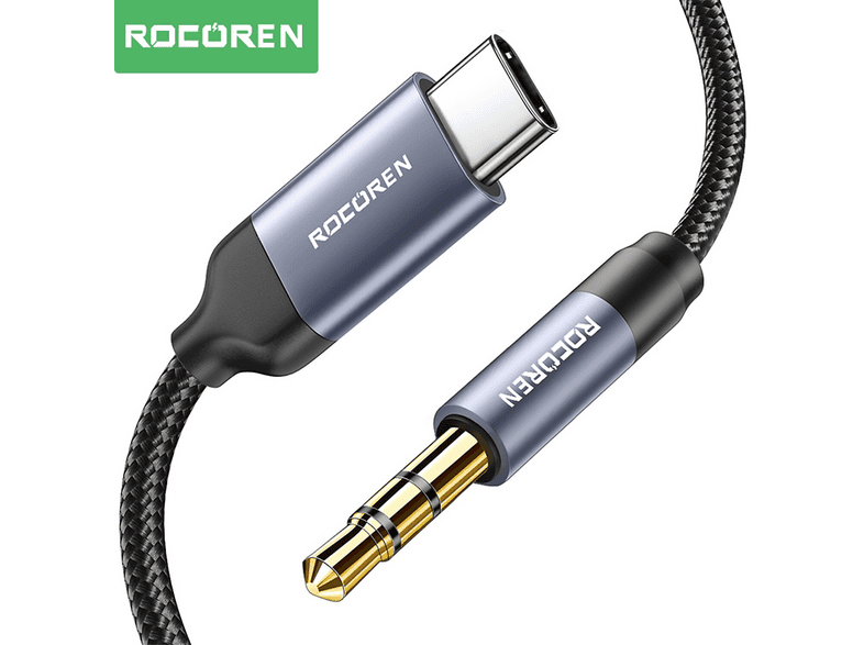 ROCOREN Type-C to 3.5 mm Jack AUX Hi-Fi DAC 2 Metre Ses Kablosu