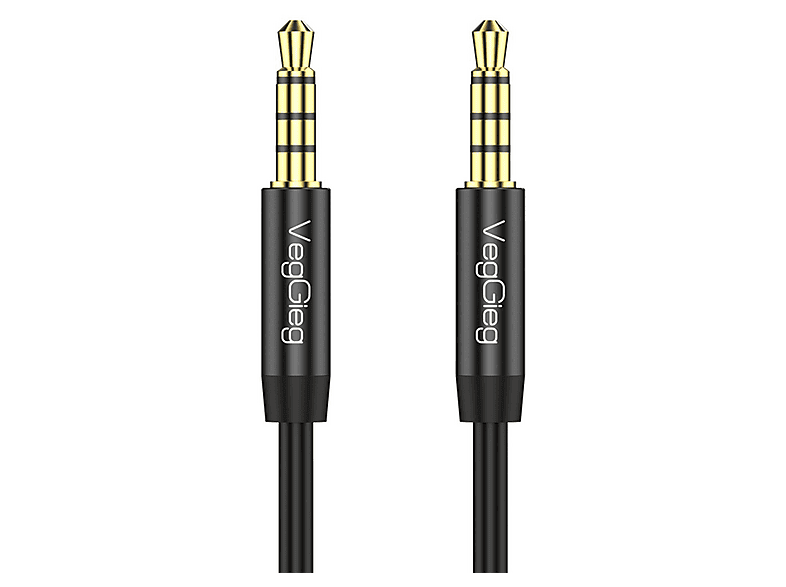 VEGGIEG 3.5 mm Jack TRRS Hi-Fi AUX Mikrofon ve 2 Metre Ses Kablosu