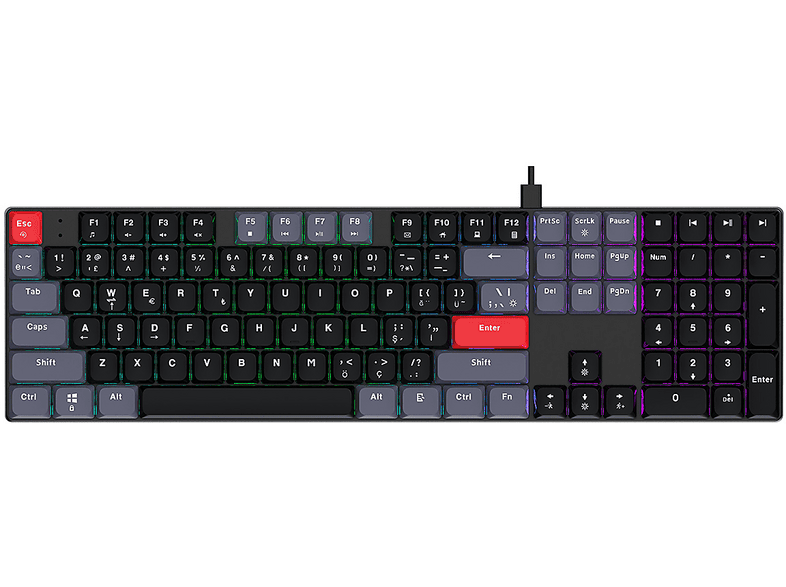 BRONZTURQ MK1175 Rainbow Anti-Ghosting Kablolu Oyuncu Klavyesi Siyah