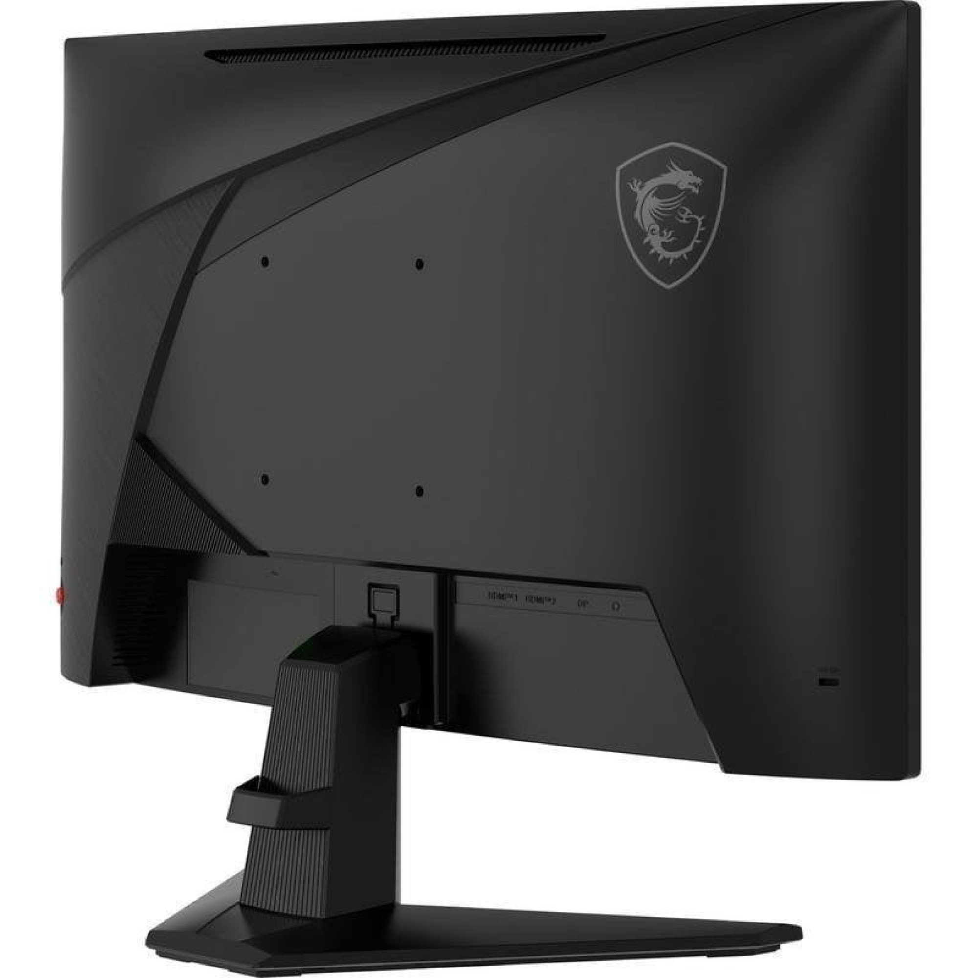 Vue arrière d'un moniteur de jeu MSI noir avec support VESA et pied intégré.