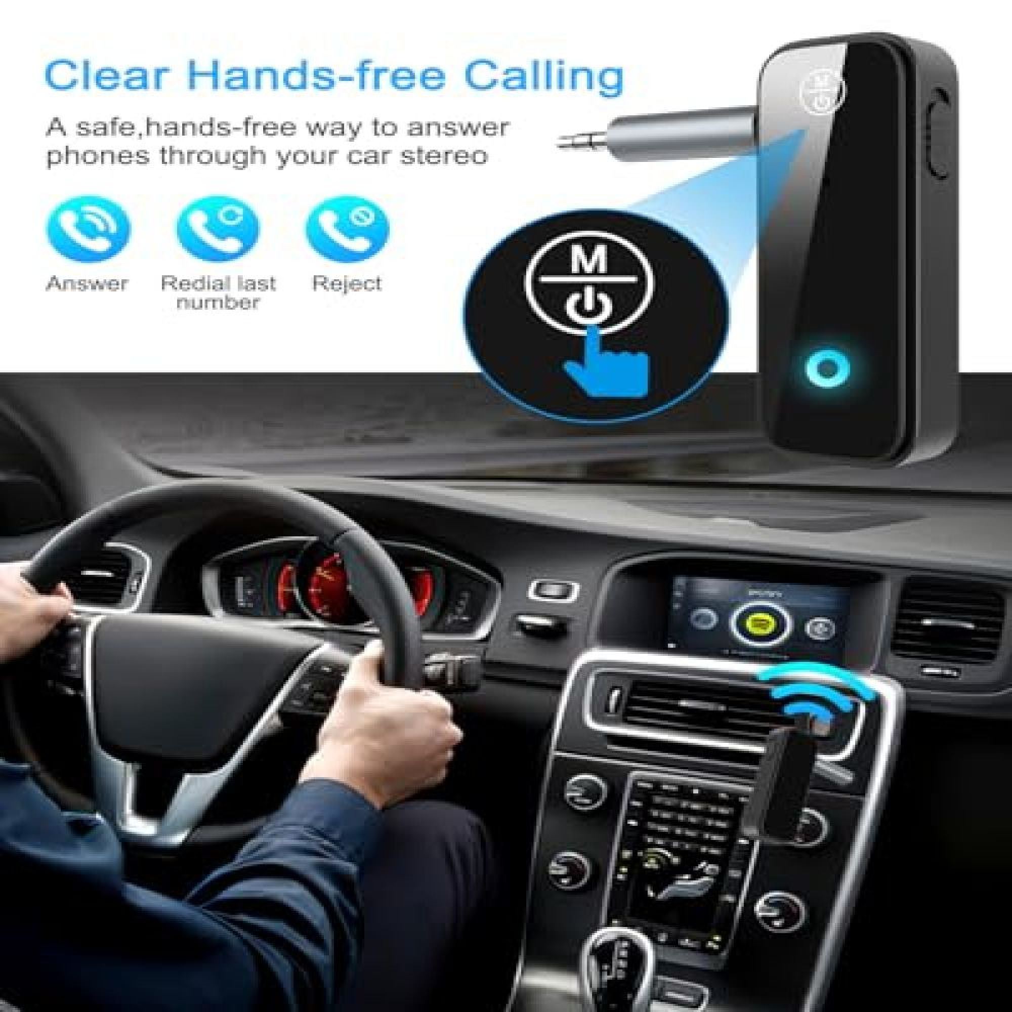 Ein Bluetooth-Autoadapter für freihändiges Telefonieren im Fahrzeug.