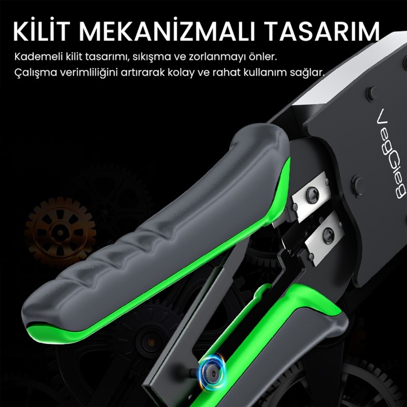 VEGGIEG RJ45 RJ11 RJ12 6P/8P Ağ ve Telefon Kablosu Jak Kesme Soyma Sıkma Çakma Pensesi
