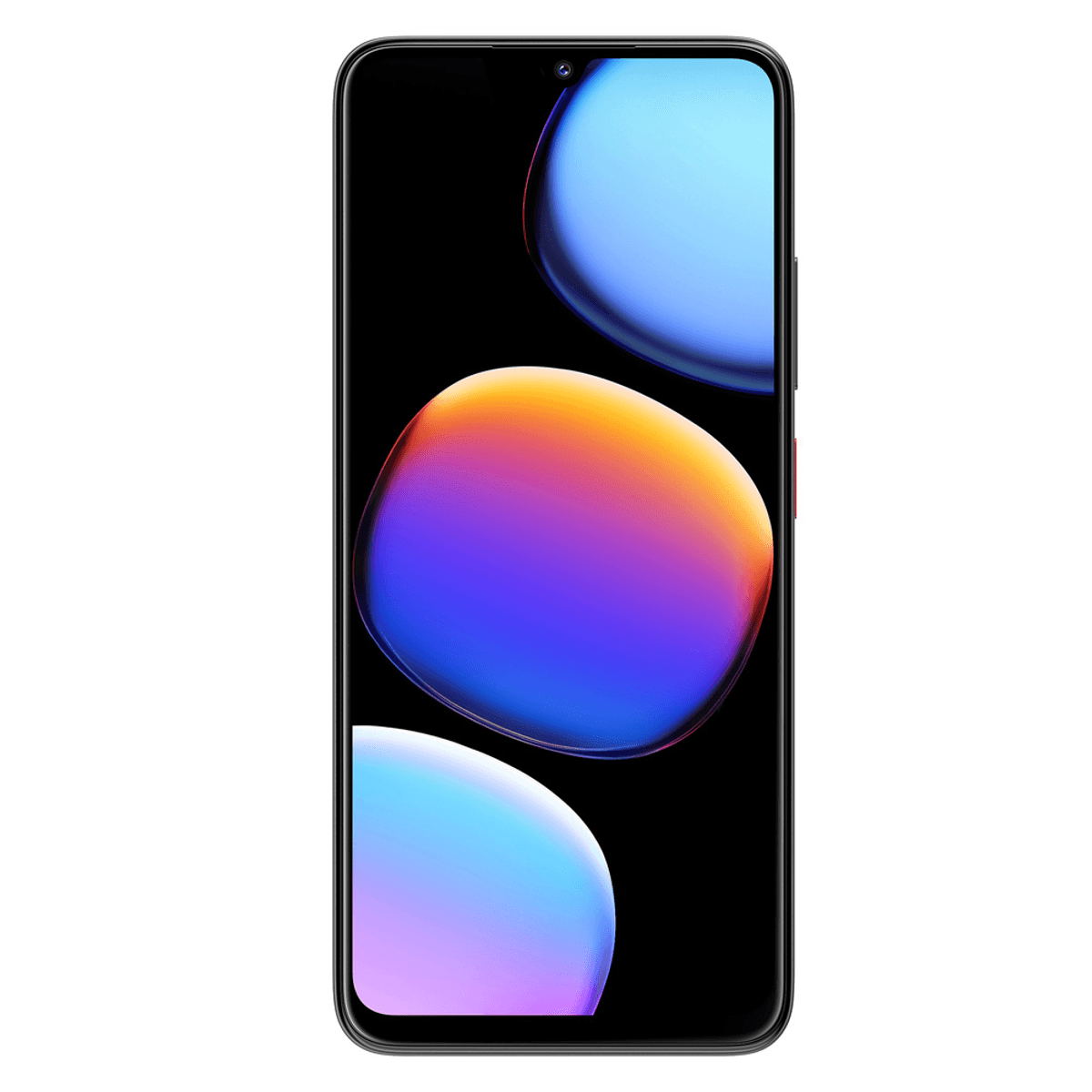 Smartphone negro con un fondo brillante y colorido en la pantalla.