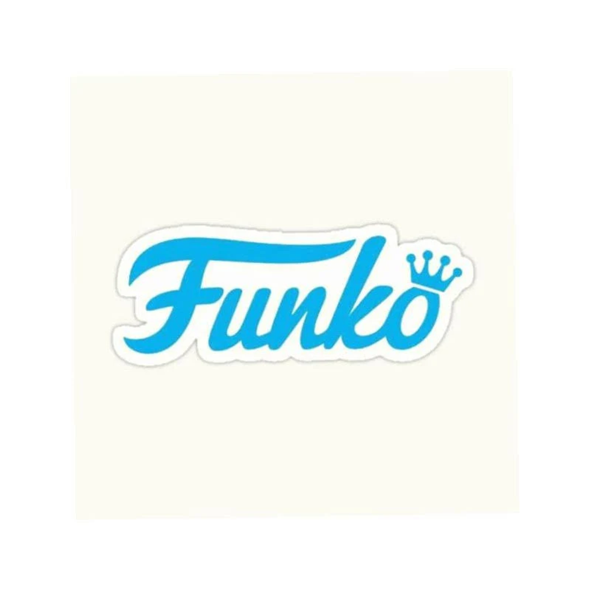 El logotipo azul de Funko con una pequeña corona sobre fondo claro.