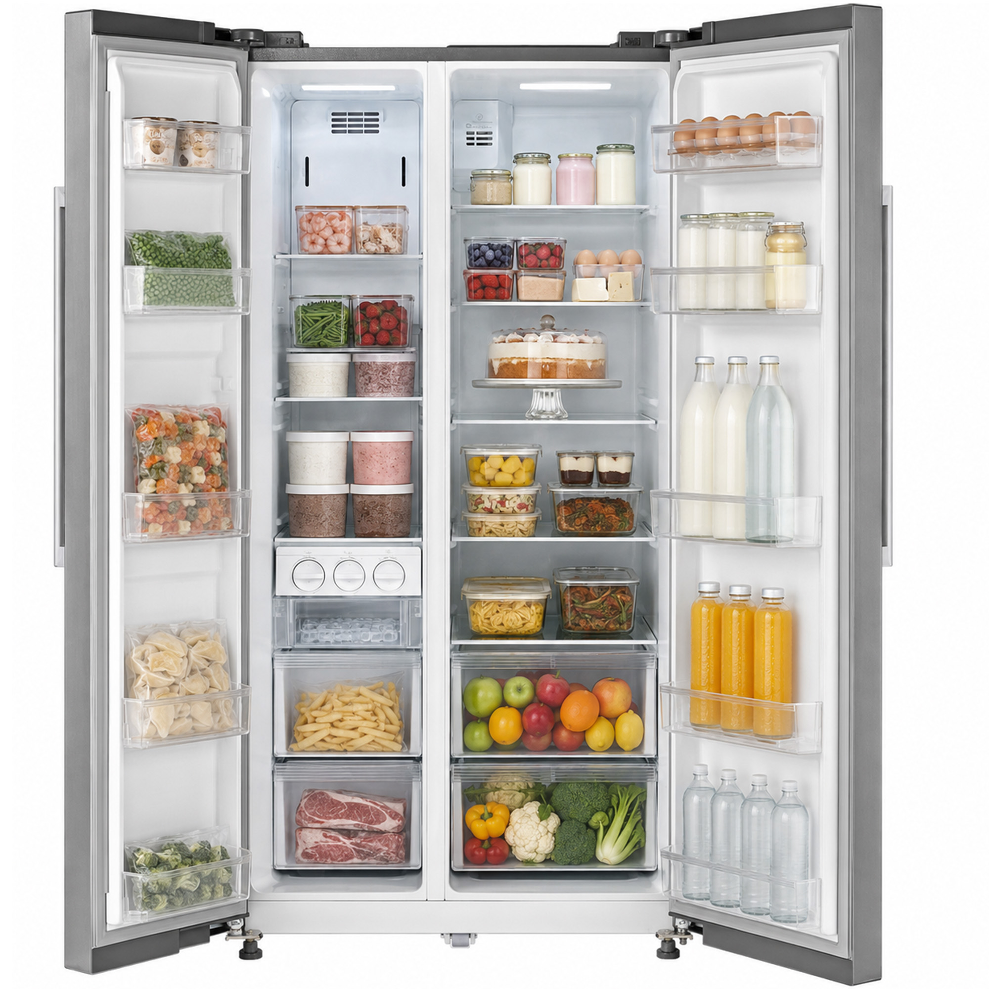 HEINNER HSBS-M548NFINVXE++  Réfrigérateur américain  - Pose libre  - Largeur 89,7 cm  - Hauteur 176,5 cm  - 347 l  