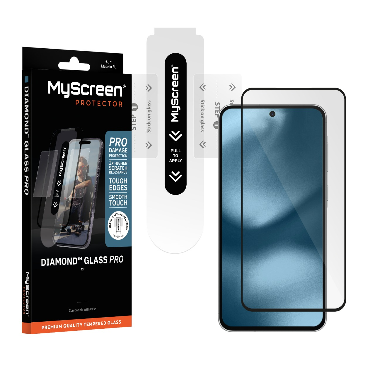 Opakowanie MyScreen Protector i szkło hartowane do smartfona.