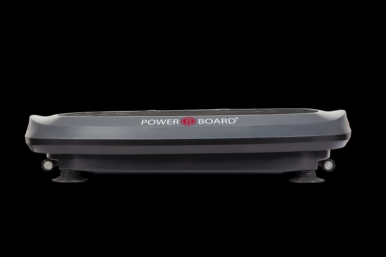 Szaro-czarna platforma wibracyjna Power Board na czarnym tle.