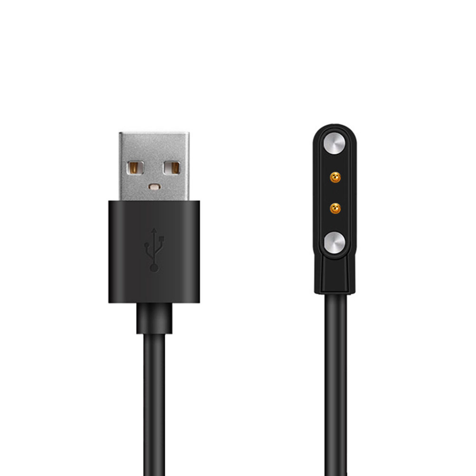 Ein USB-A-Anschluss auf der linken Seite und ein magnetischer Ladeanschluss auf der rechten Seite.