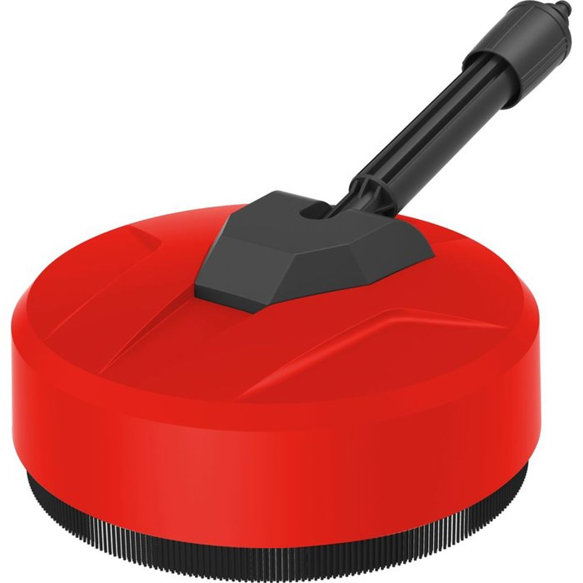Ein rot-schwarzer Flächenreiniger mit langem Griff für Hochdruckreiniger.