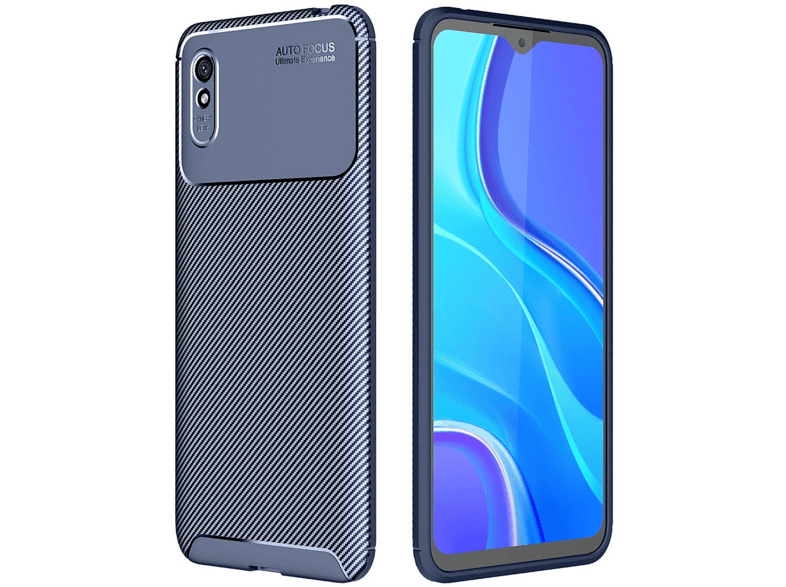 NEWFACE Xiaomi Redmi 9a Uyumlu Auto Focus Karbon Kapak Telefon Kılıfı Lacivert