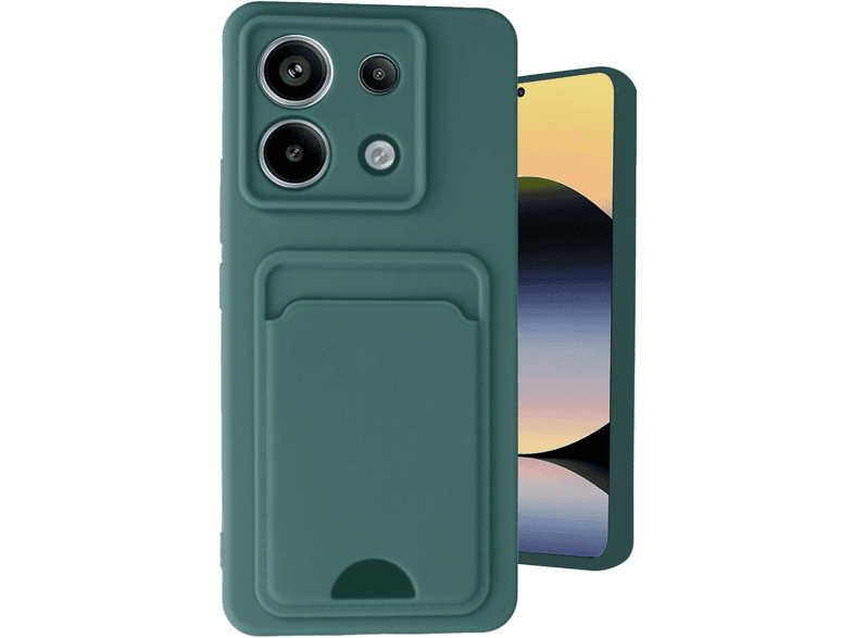 NEWFACE Xiaomi Redmi Note 13 Pro 5G Uyumlu Kelvin Kartvizitli Silikon Telefon Kılıfı Koyu Yeşil