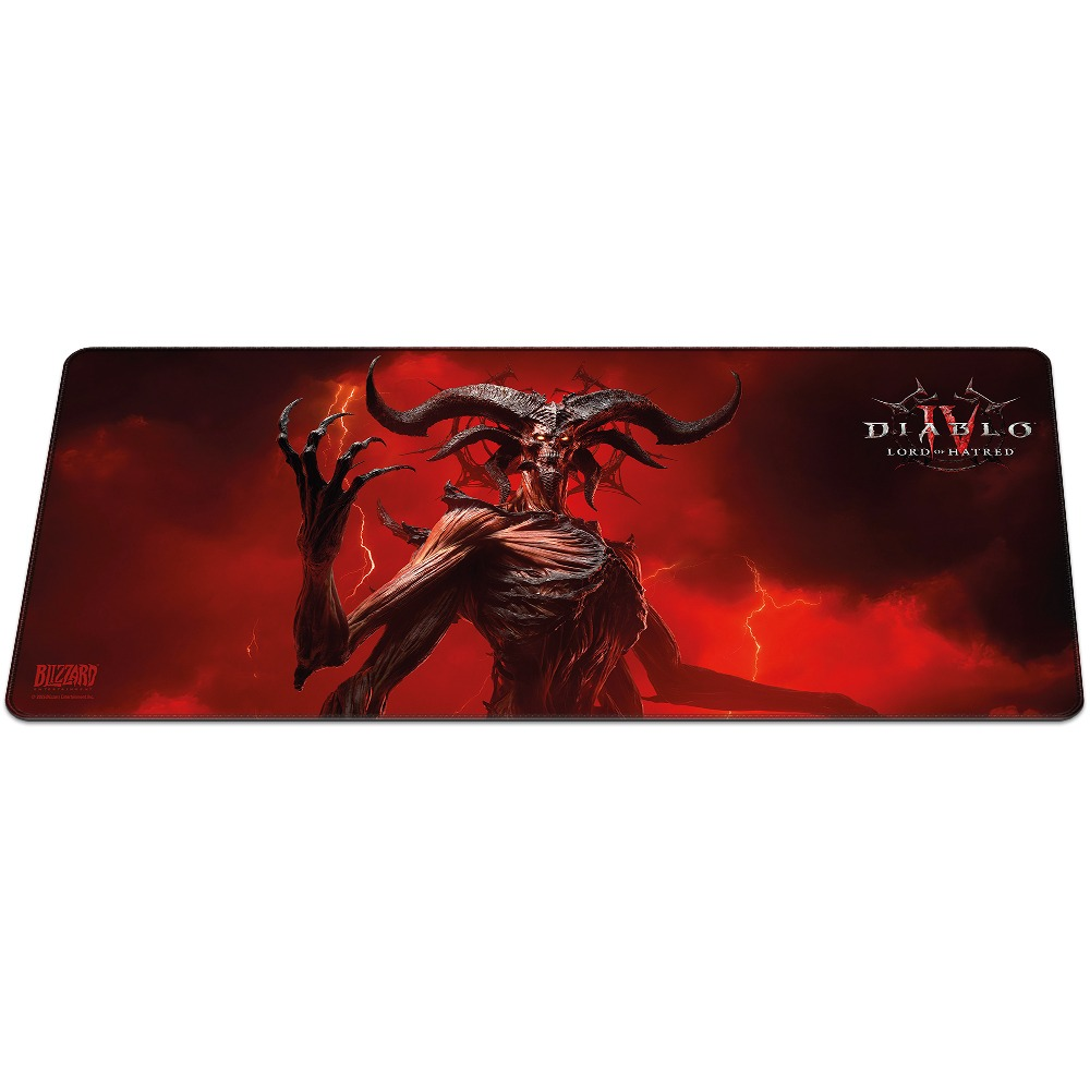 Diablo IV Mousepad mit Mephisto-Grafik in Rot und Schwarz.