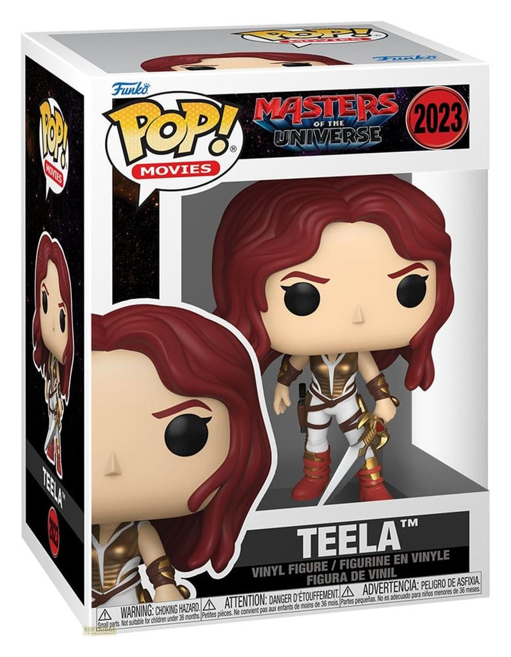 Figura de vinilo Funko Pop de Teela de Masters of the Universe en su caja.