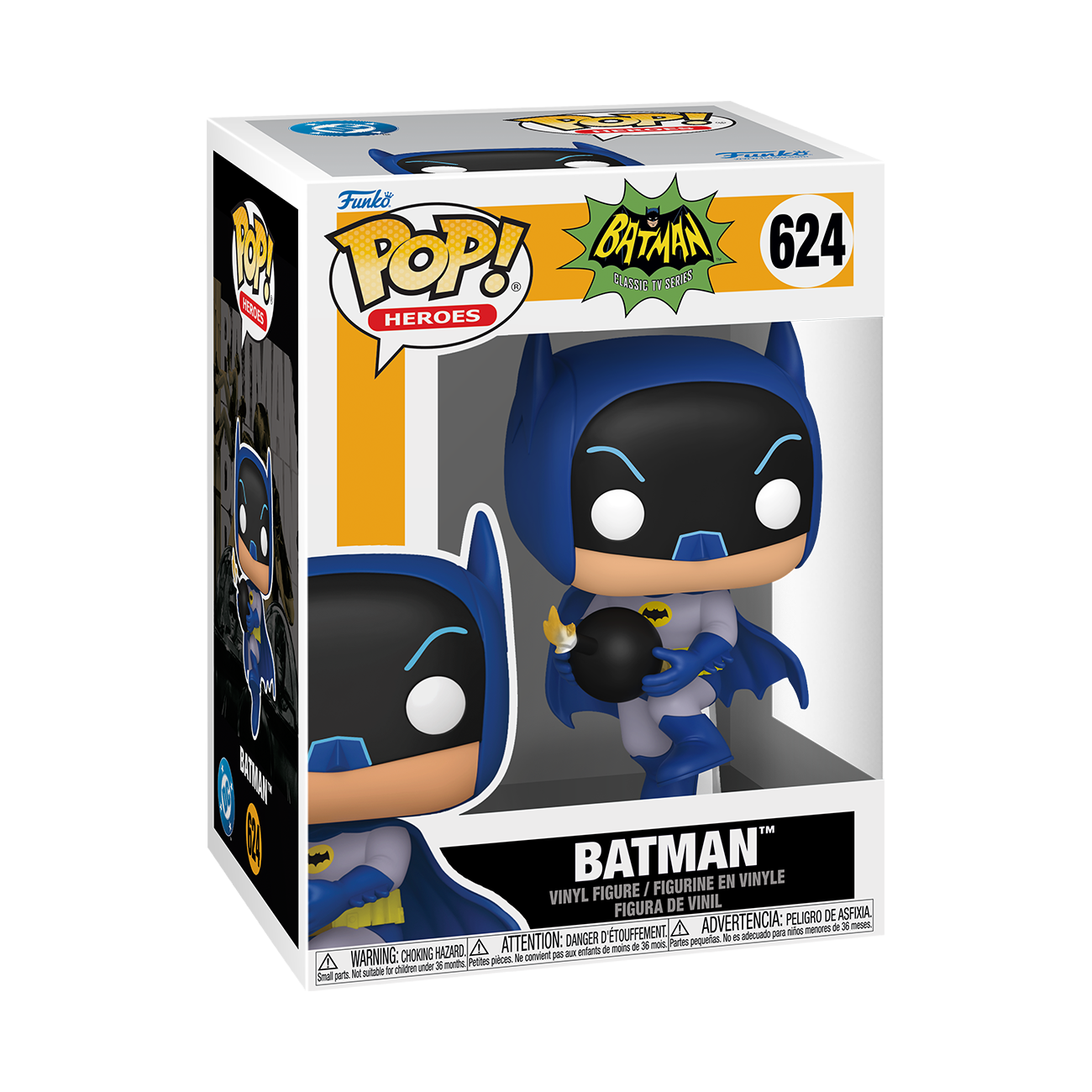 Figura de vinilo Funko Pop de Batman de la serie clásica de televisión dentro de una caja.