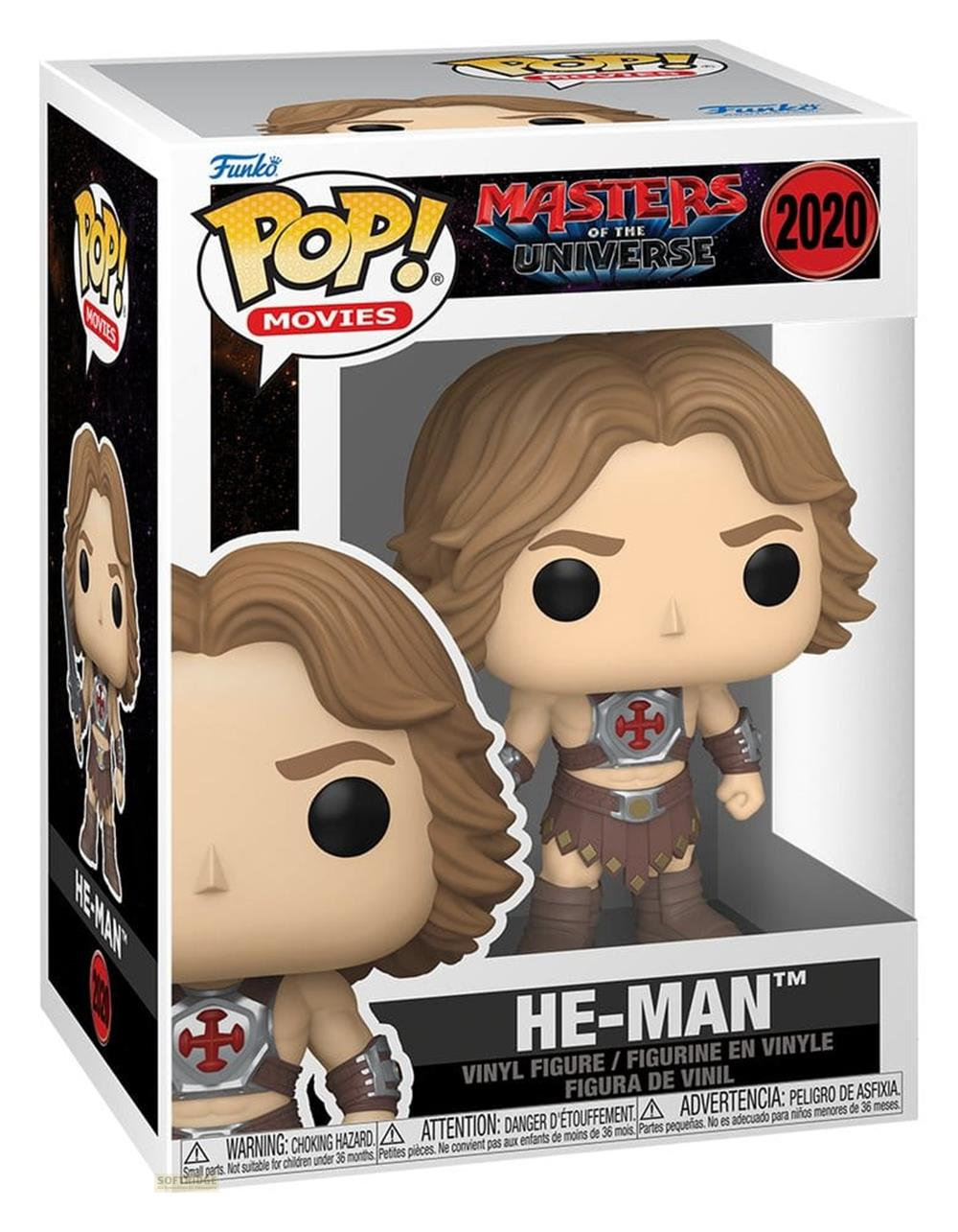 Figura de vinilo Funko Pop de He-Man en una caja con la marca Masters of the Universe.