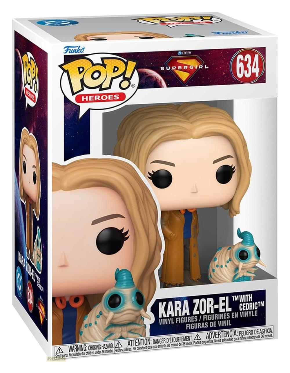 Figura de vinilo Funko Pop de Kara Zor-El con Cedric en una caja temática de Supergirl.