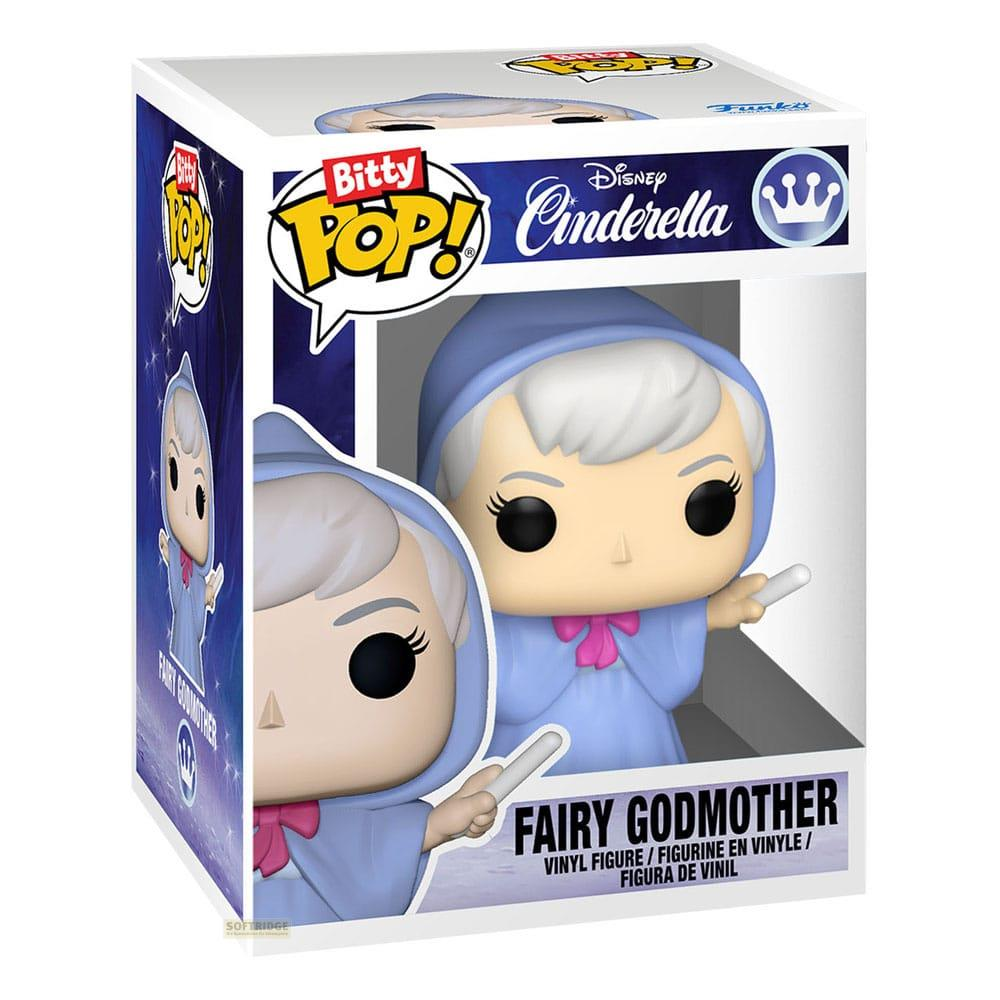 Figura de vinilo Bitty Pop! Disney Cinderella Fairy Godmother en caja azul.
