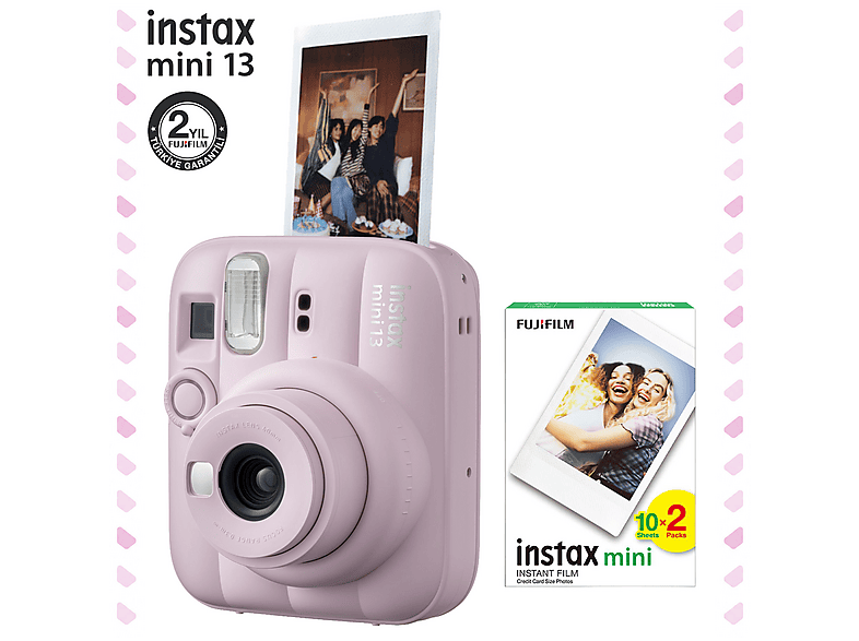 FUJIFILM Instax Mini 13 20'li Mini Film ve Anlık Fotoğraf Makinesi Pembe