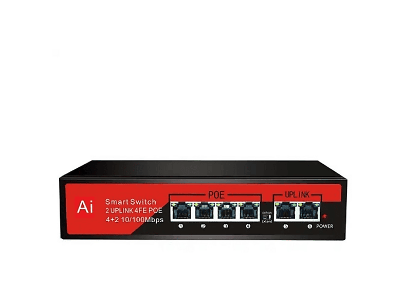 EZCOOL EZ-04PSE 4 Port 4FE+2FE Megabit PoE 65W Switch Siyah