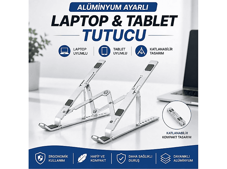 WINEX Alüminyum Ayarlı Laptop Macbook Matebook Notebook 3369 Yükseltici Stand