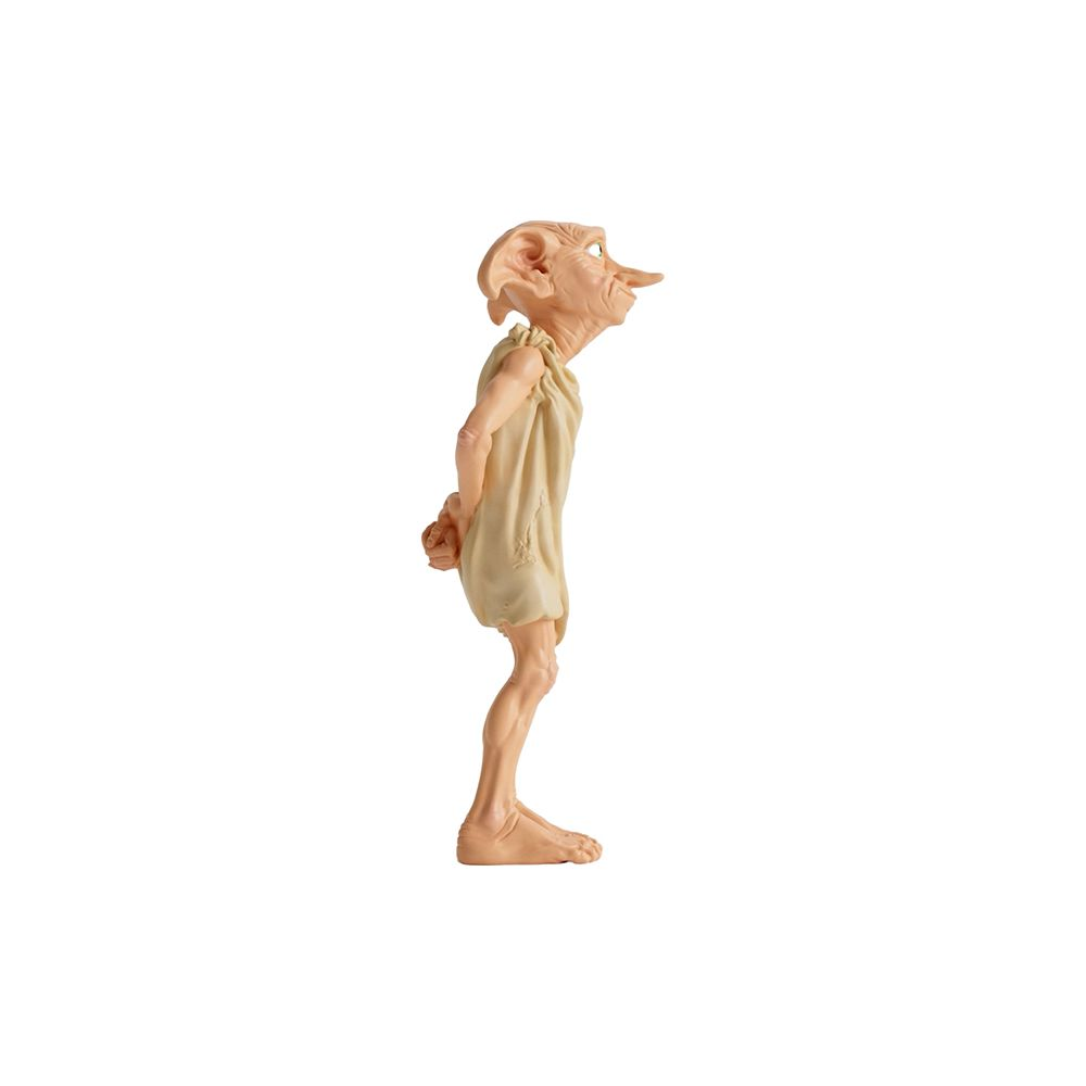 Ein Seitenprofil-Figur von Dobby dem Hauselfen in einem beigen Lumpenkleid vor weißem Hintergrund.