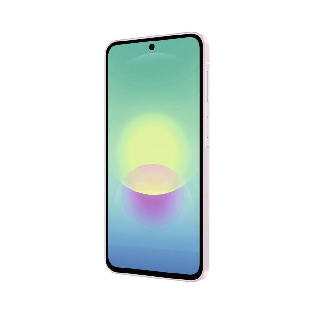 Un teléfono inteligente con pantalla colorida sobre fondo blanco.