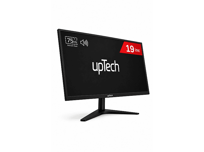UPTECH Geniş Ekran 75 Hz Dahili Hoparlör (VGA,HDMI,SES) Sesli Led 19 inç HD 5 ms Monitör Siyah