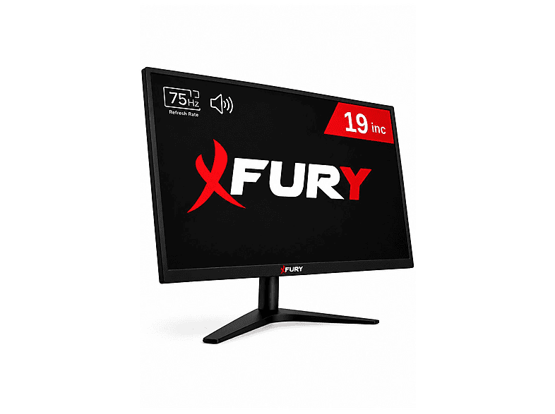 FURY Geniş Ekran 75 Hz Dahili Hoparlör Sesli Led 19 inç HD 5 ms Monitör Siyah