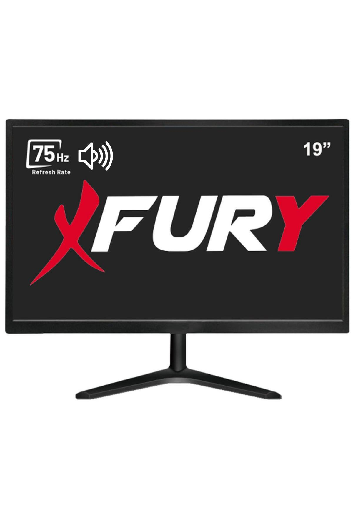 Siyah ayaklı, 75 Hz, ses ve metin içeren 19 inç Fury monitör.