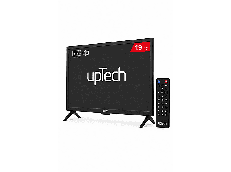 UPTECH Sesli Uzaktan Kumandalı 75 Hz HDMI VGA Geniş Ekran 19 inç HD 5 ms Monitör Siyah