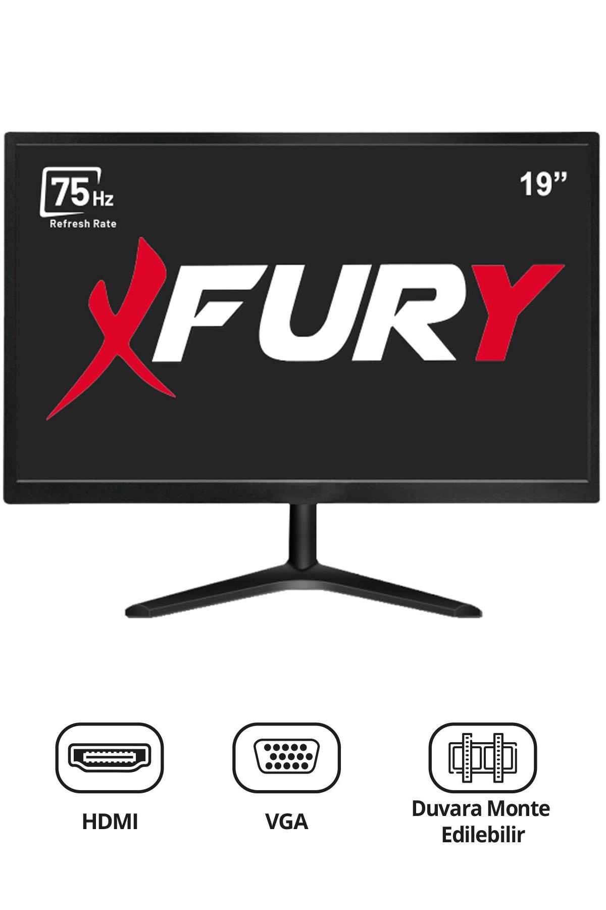 75 Hz yenileme hızına, HDMI ve VGA portlarına ve duvara monte edilebilirliğe sahip 19 inç Fury monitör.