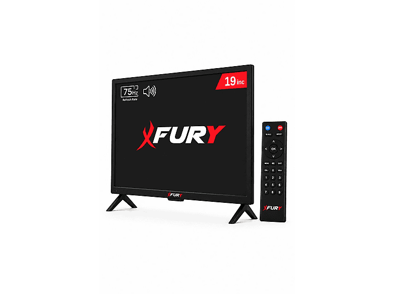 FURY Sesli Uzaktan Kumandalı 75Hz HDMI VGA Geniş Ekran 19 inç HD 5 ms Monitör Siyah