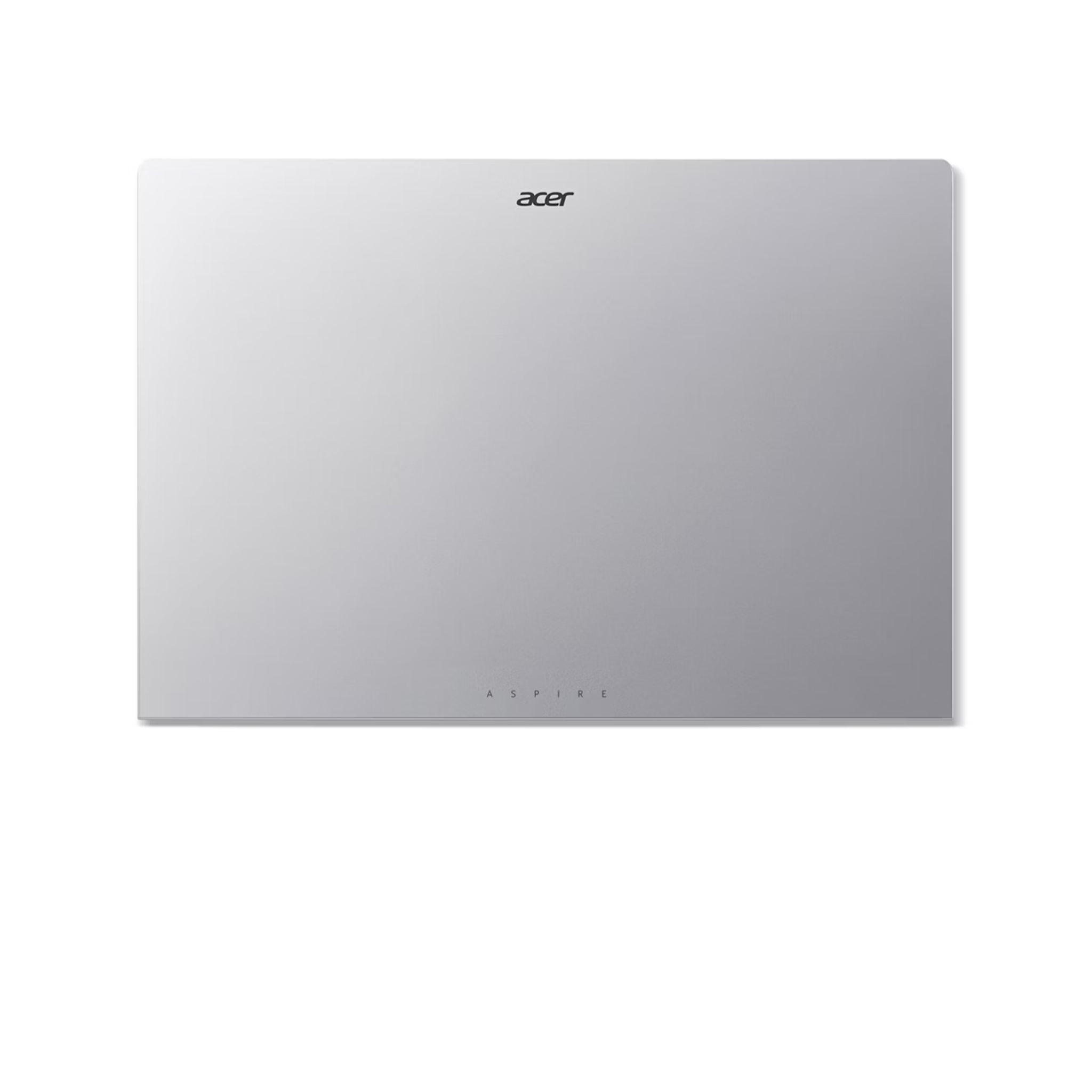 Üst kısımda ortalanmış logo ve alt kısımda Aspire yazısı bulunan kapalı gümüş renkli Acer Aspire laptop kapağı.