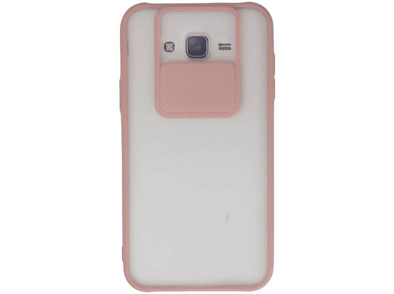 NEWFACE Samsung Galaxy J7 Uyumlu Palm Buzlu Kamera Sürgülü Silikon Telefon Kılıfı Pembe