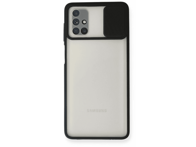 NEWFACE Samsung Galaxy M51 Uyumlu Palm Buzlu Kamera Sürgülü Silikon Telefon Kılıfı Siyah